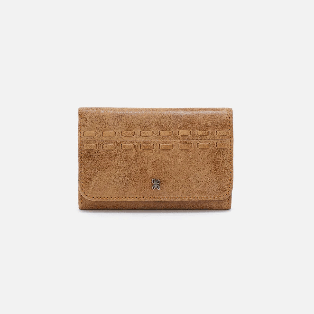 Hobo Jill Buffed Leather Trifold Wallet - Whiskey - Hobo