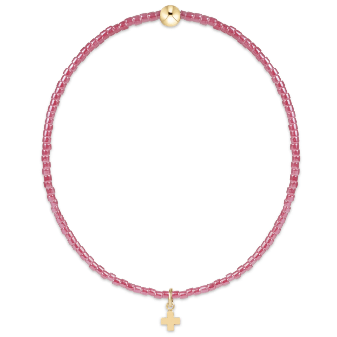 Hope Classic Signature Gold Cross Charm Bracelet - Pink Champagne - Enewton