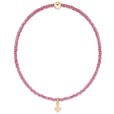 Hope Classic Signature Gold Cross Charm Bracelet - Pink Champagne - Enewton