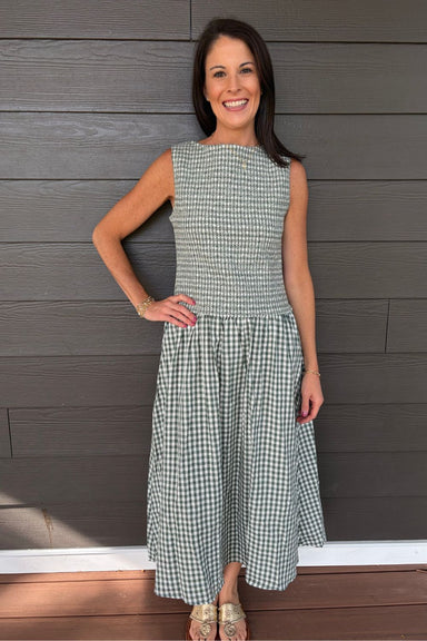 J. Marie Collections Kendra Midi Dress In Green - J. Marie Collections
