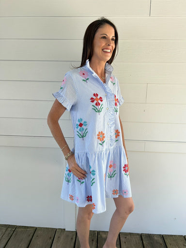 J. Marie Hunter Ruffle Button Up Dress - J. Marie Collections