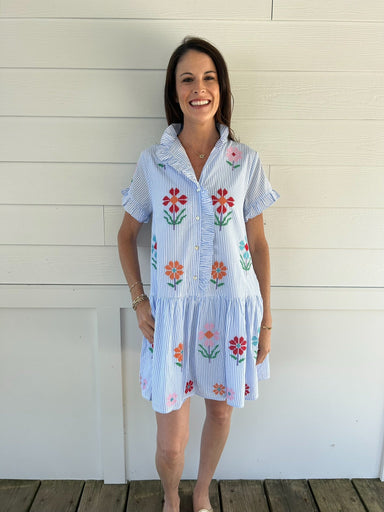 J. Marie Hunter Ruffle Button Up Dress - J. Marie Collections