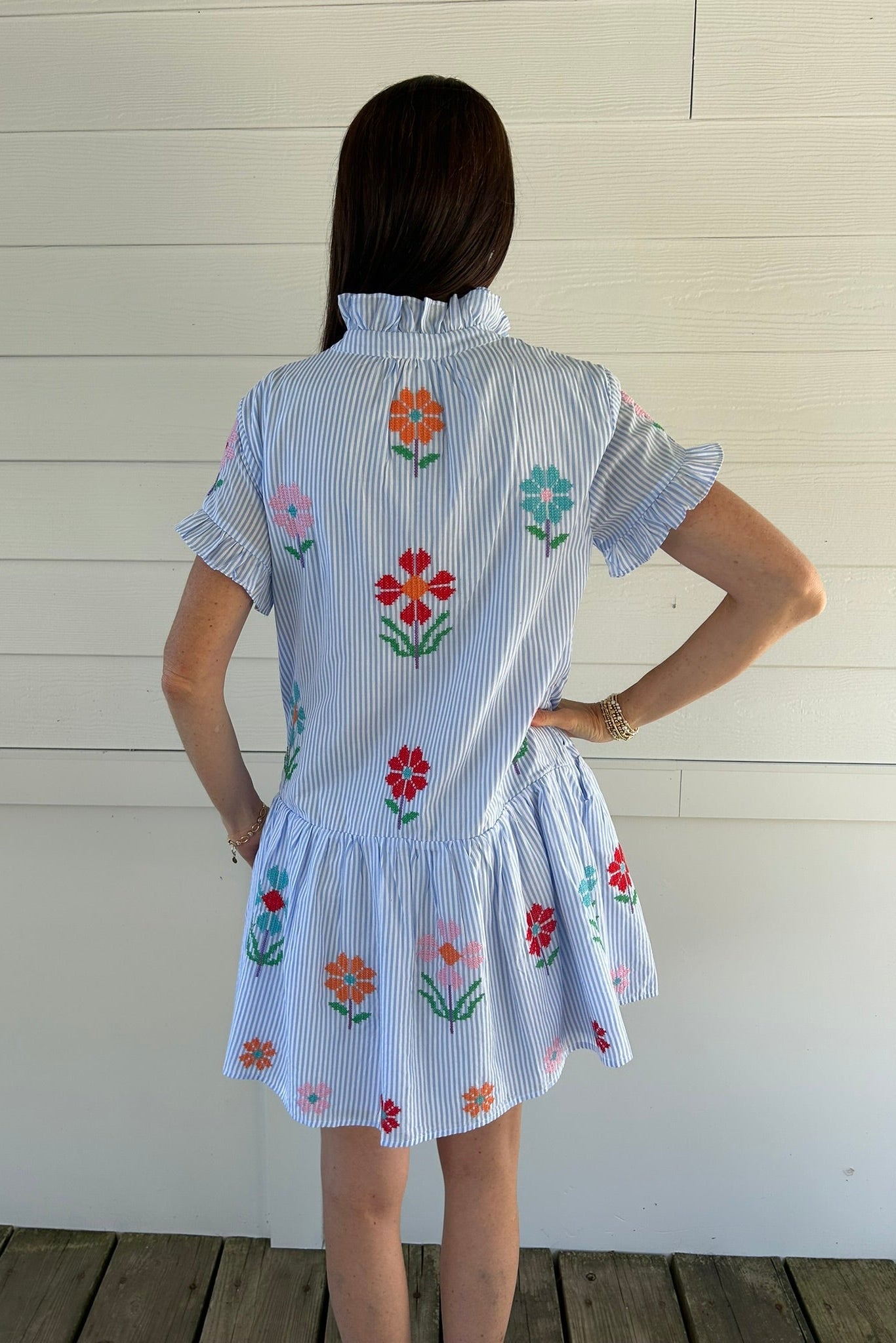 J. Marie Hunter Ruffle Button Up Dress - J. Marie Collections