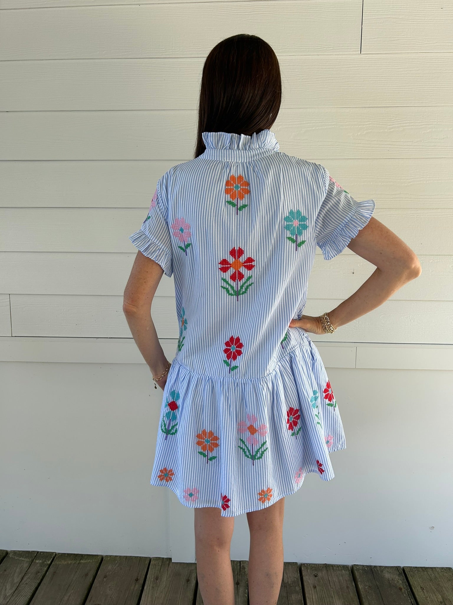 J. Marie Hunter Ruffle Button Up Dress - J. Marie Collections