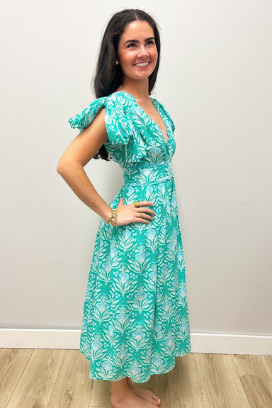 J. Marie Mayci Bow Sleeve Midi Dress - J. Marie Collections