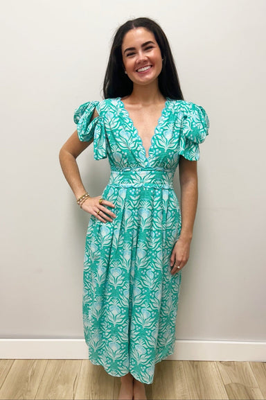 J. Marie Mayci Bow Sleeve Midi Dress - J. Marie Collections