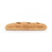 Long rectangular bread loaf stuffed animal on a white background