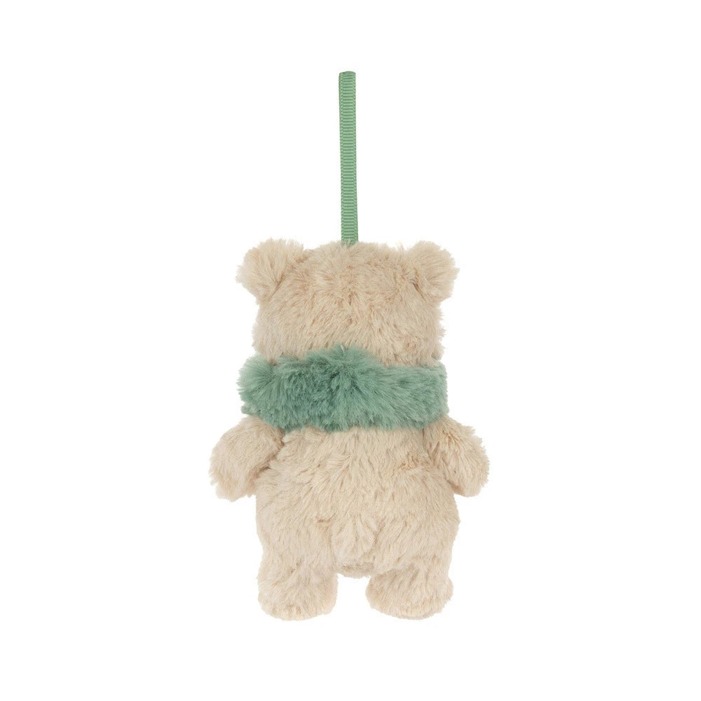 Jellycat Bartholomew Bear Jr. holiday decoration, another angle