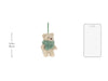 Jellycat Bartholomew Bear Jr. holiday decoration, size shown next to a 5.5 inch phone