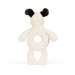 Jellycat Bashful Black & Cream Puppy Ring Rattle - Jellycat