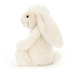 White plush bunny toy on a white background
