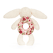 Jellycat Blossom Cream "Berry" Bunny Ring Rattle - Jellycat