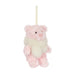 Jellycat Leola Bear holiday decoration in her festive outfit, front view
