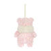 Jellycat Leola Bear holiday decoration in her festive outfit, another angle
