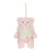 Jellycat Leola Bear holiday decoration in her festive outfit, another angle