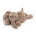 Plush elephant toy on a white background