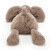 Plush elephant toy on a white background