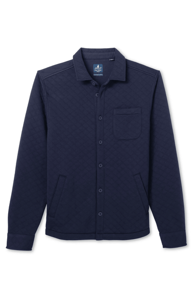Johnnie-O Stowe Quilt Shacket- Navy - Johnnie-O