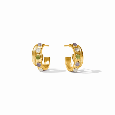 Julie Vos Cobblestone Double Hoop- Multi Stone Cat's Eye - Julie Vos
