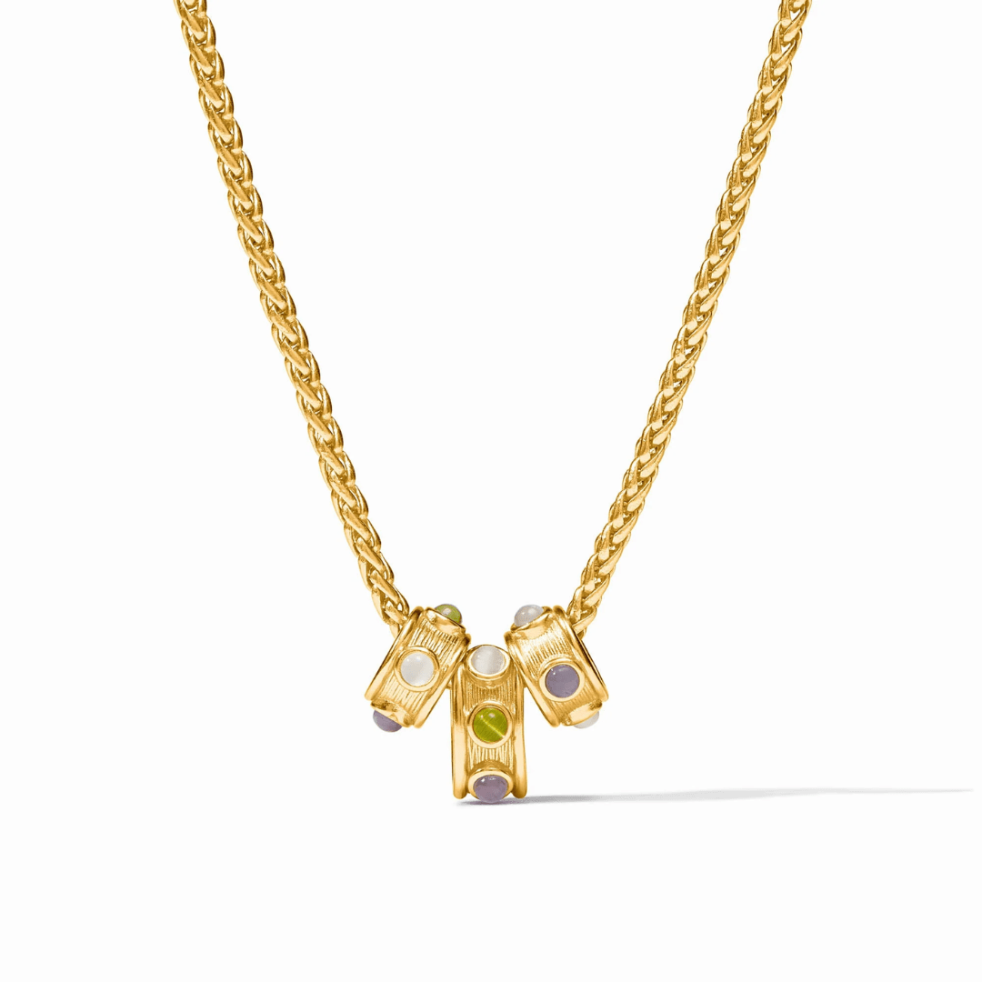 Julie Vos Cobblestone Loop Necklace- Multi Stone Cat's Eye - Julie Vos