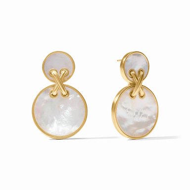 Julie Vos Essex Hoop & Charm Earrings- Mother of Pearl - Julie Vos