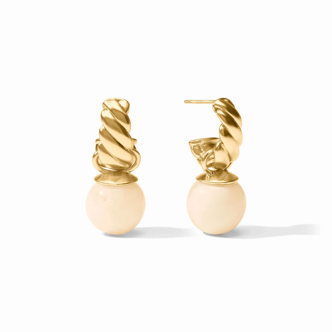 Julie Vos Ravello Hoop & Charm Earring- Ivory - Julie Vos