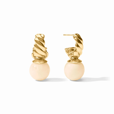 Julie Vos Ravello Hoop & Charm Earring- Ivory - Julie Vos