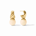 Julie Vos Ravello Hoop & Charm Earring- Ivory - Julie Vos
