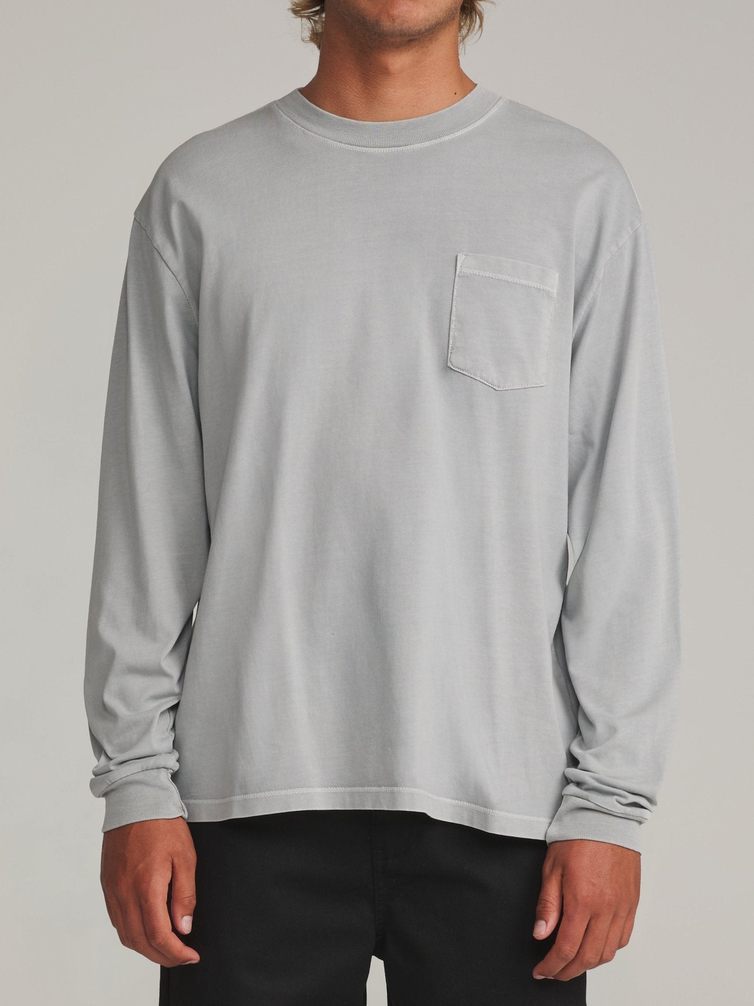 Katin Base Long Sleeve Tee - Grey Blue Vintage Wash - Katin