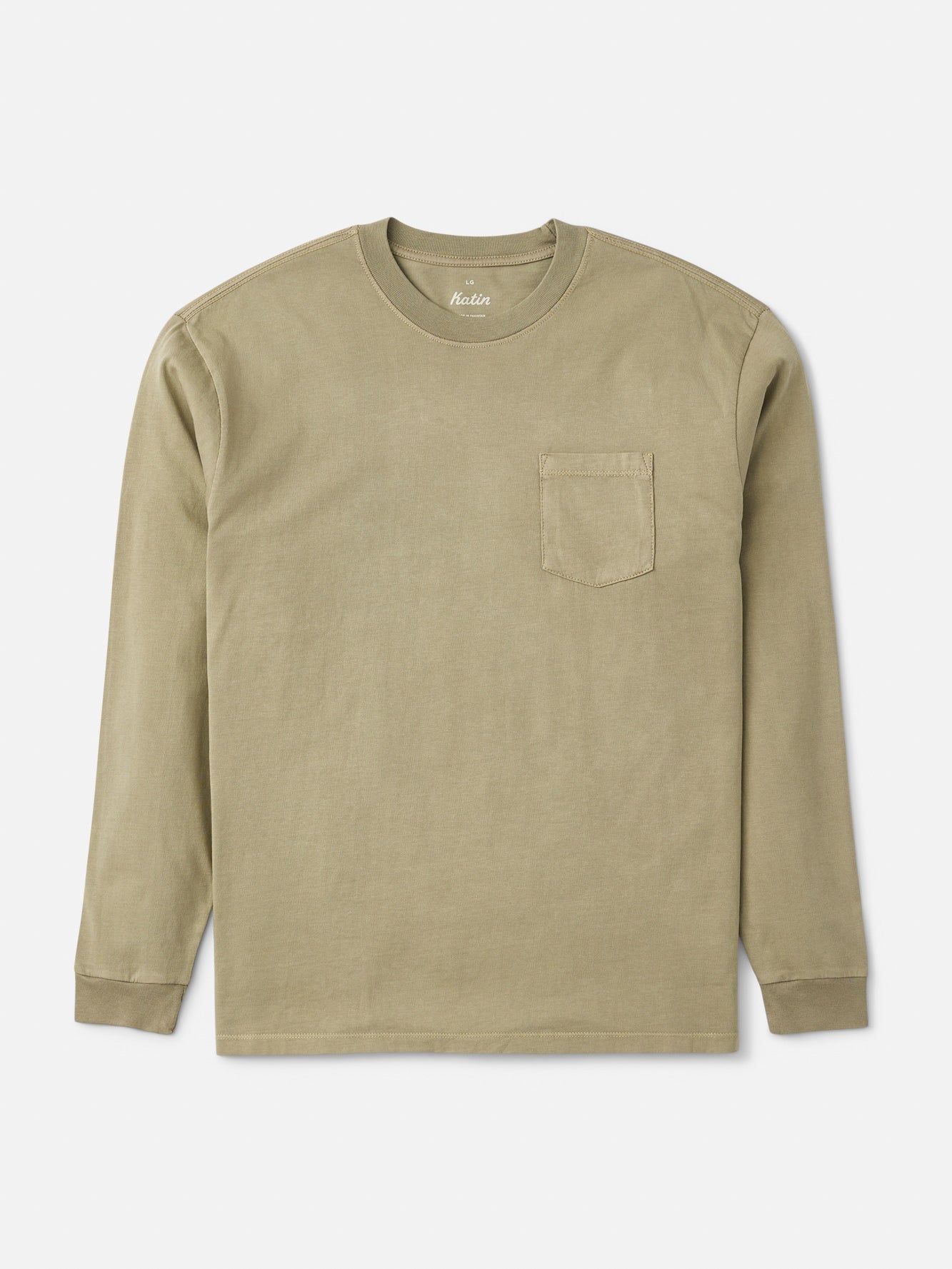 Katin Base Long Sleeve Tee - Olive Vintage Wash - Katin