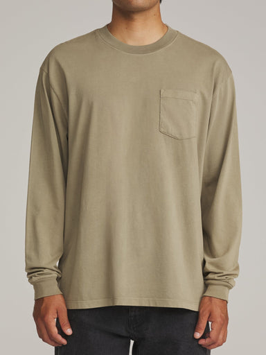 Katin Base Long Sleeve Tee - Olive Vintage Wash - Katin
