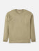 Katin Base long sleeve tee in washed olive green organic cotton, laid flat, front view
