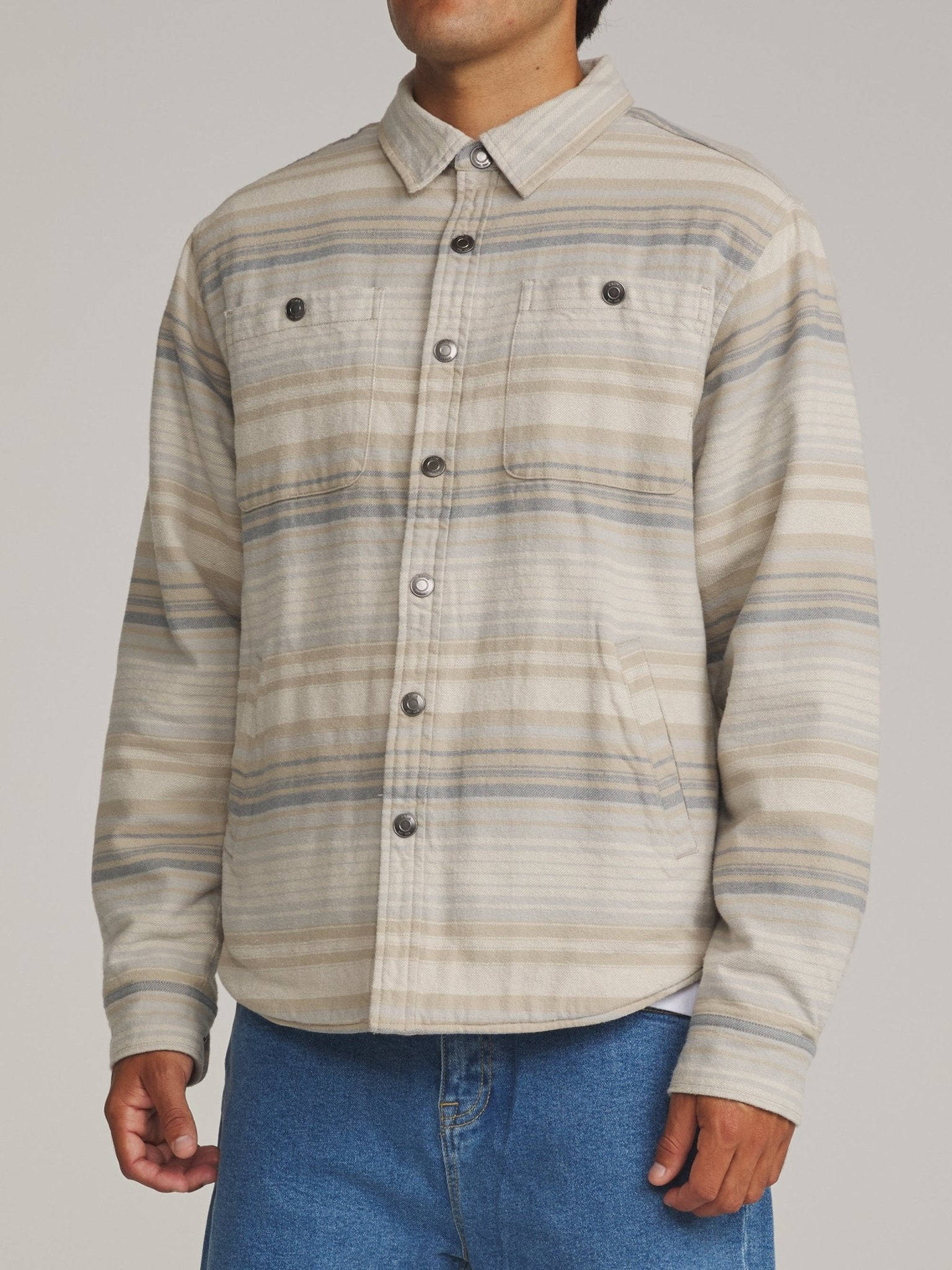 Katin Harold Stripe Shirt Jacket- Sand - Katin