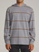 Man wearing the storm blue striped Katin Morris hooded pullover, front view