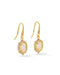 Kendra Scott Daphne Crystal Frame Gold Drop Earrings in Ivory Mother-of-Pearl, view 2