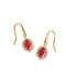 Kendra Scott Daphne Crystal Frame Gold Drop Earrings in Dark Pink Illusion