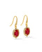 Kendra Scott Daphne Crystal Frame Gold Drop Earrings in Dark Pink Illusion, view 2