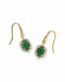 Kendra Scott Daphne Crystal Frame Gold Drop Earrings in Green Malachite