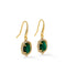 Kendra Scott Daphne Crystal Frame Gold Drop Earrings in Green Malachite, view 2
