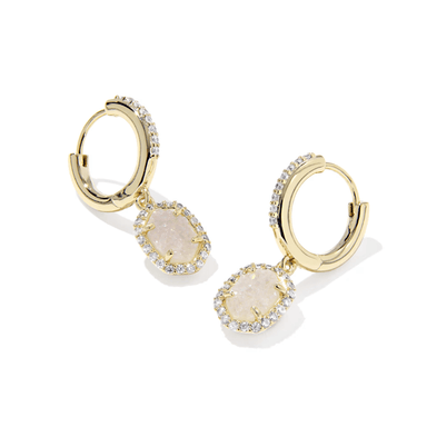 Kendra Scott Daphne Crystal Frame Huggies - Gold - Kendra Scott