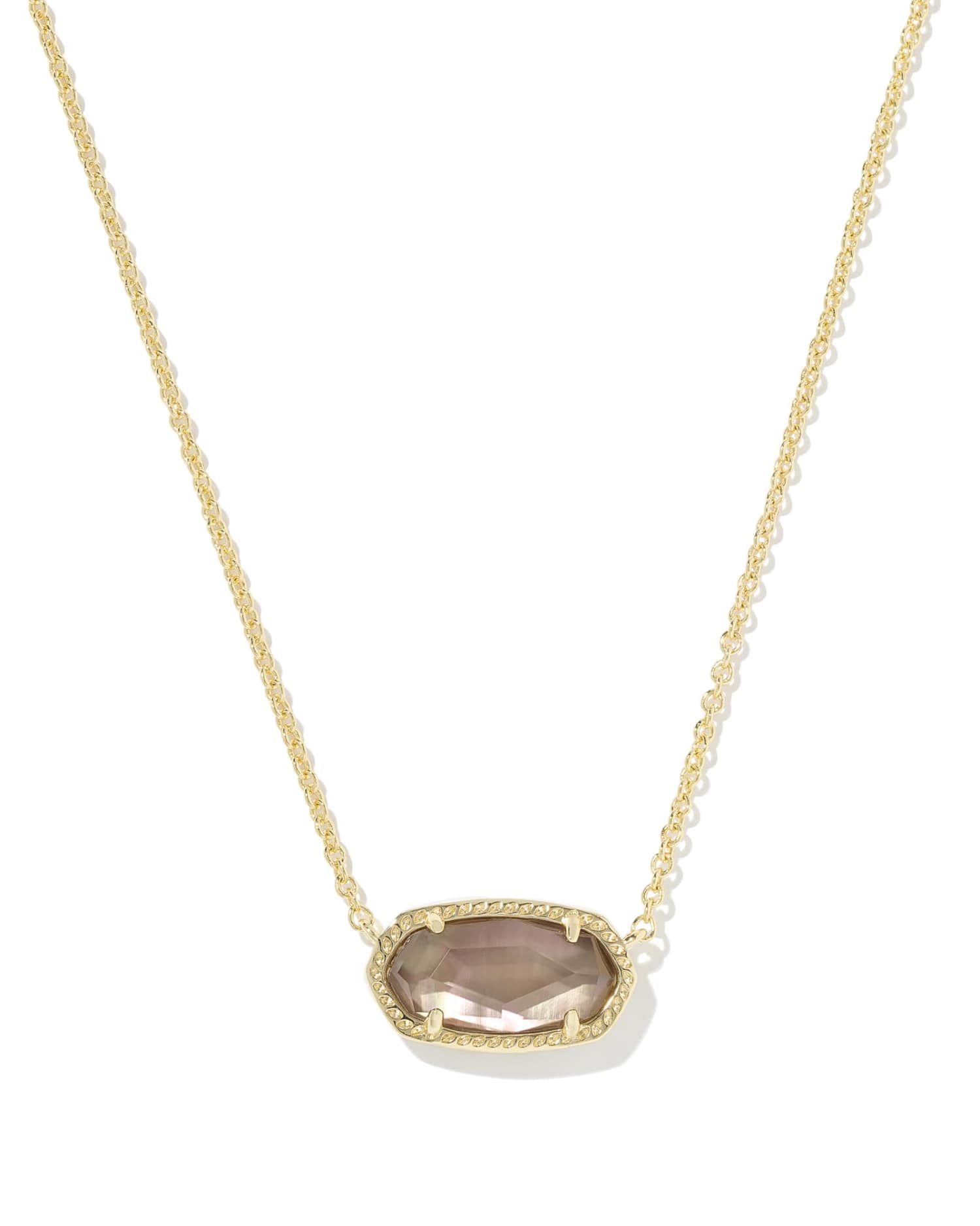 Kendra Scott Elisa Gold Pendant Necklace in Taupe Mother-of-Pearl