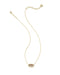 Kendra Scott Elisa Gold Pendant Necklace in Taupe Mother-of-Pearl, view 2