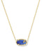 Kendra Scott Elisa Gold Pendant Necklace in Bronze Veined Blue Lapis