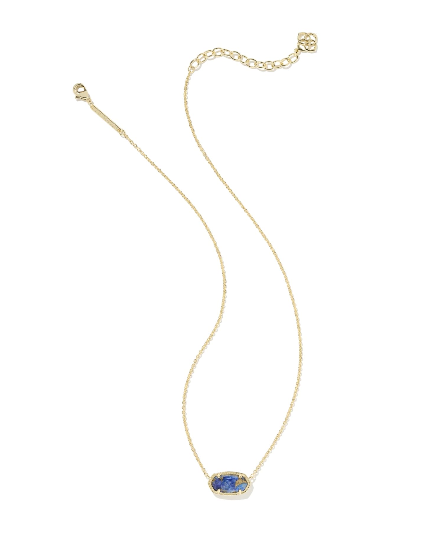 Kendra Scott Elisa Gold Pendant Necklace in Bronze Veined Blue Lapis, view 2