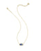 Kendra Scott Elisa Gold Pendant Necklace in Bronze Veined Blue Lapis, view 2