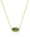 Kendra Scott Elisa Gold Pendant Necklace in Bronze Veined Green Malachite
