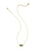 Kendra Scott Elisa Gold Pendant Necklace in Bronze Veined Green Malachite, view 2