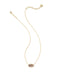 Kendra Scott Elisa Gold Pendant Necklace in Bronze Veined Purple Amethyst, view 2