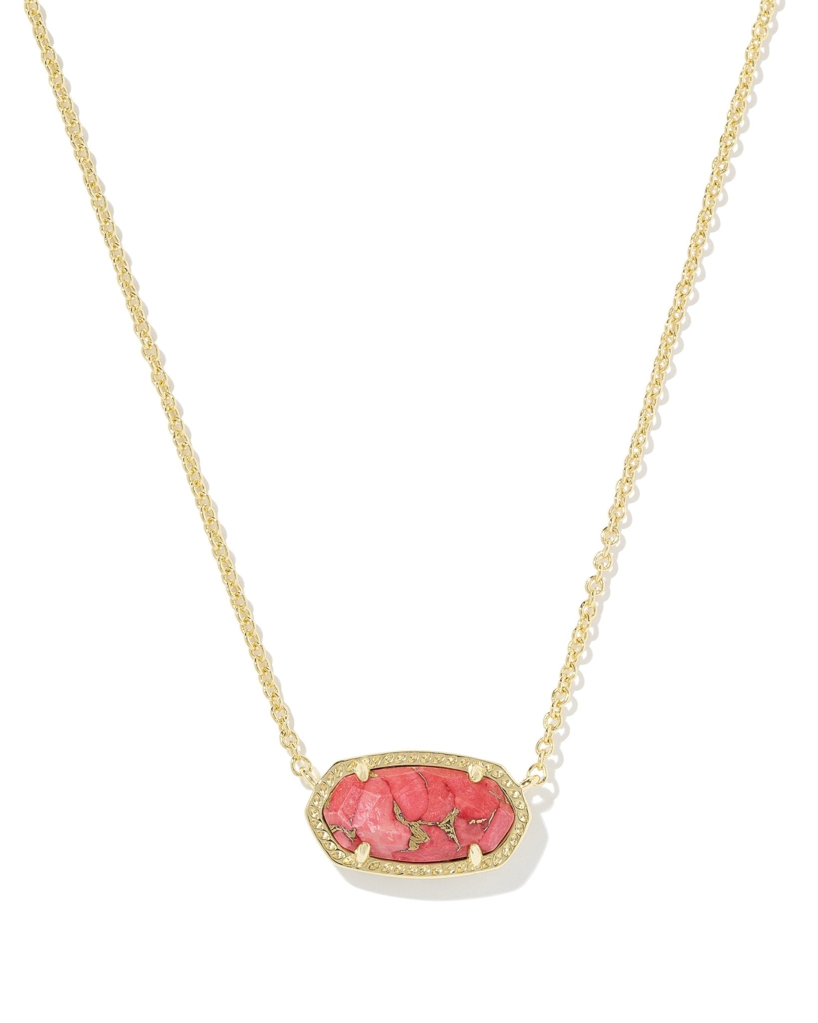 Kendra Scott Elisa Gold Pendant Necklace in Bronze Veined Red Magnesite