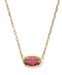 Kendra Scott Elisa Luxe Gold Short Pendant Necklace in Burgundy Crystal